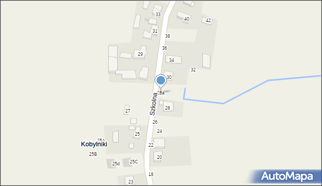 Kobylniki, Szkolna, 28a, mapa Kobylniki