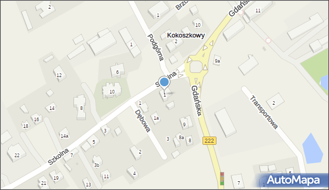 Kokoszkowy, Szkolna, 1, mapa Kokoszkowy