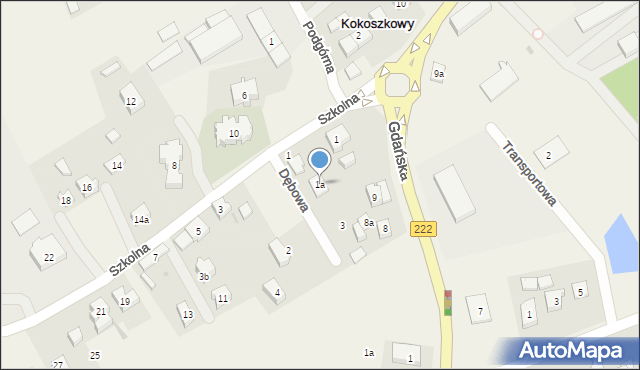 Kokoszkowy, Szkolna, 1a, mapa Kokoszkowy