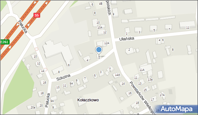 Kołaczkowo, Szkolna, 2, mapa Kołaczkowo