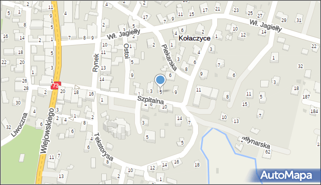 Kołaczyce, Szpitalna, 5, mapa Kołaczyce