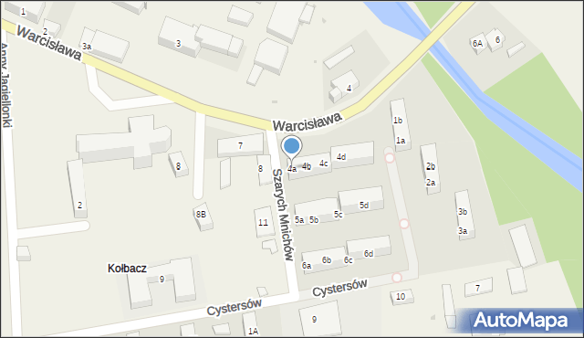 Kołbacz, Szarych Mnichów, 4a, mapa Kołbacz