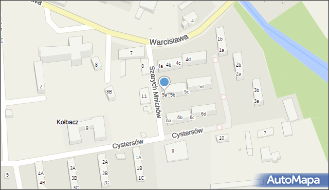 Kołbacz, Szarych Mnichów, 5a, mapa Kołbacz