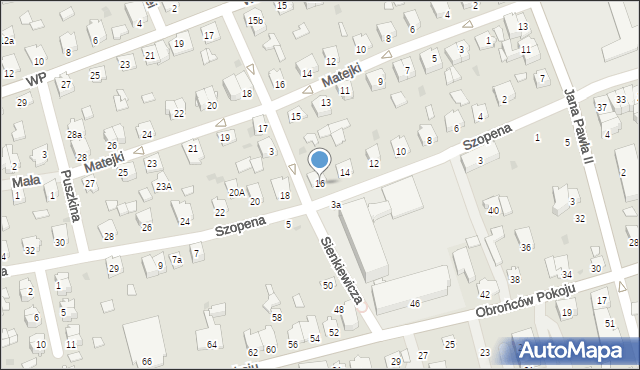 Kolbuszowa, Szopena Fryderyka, 16, mapa Kolbuszowa