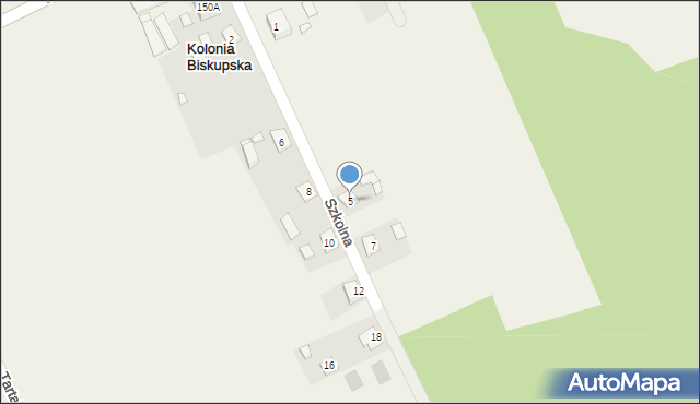 Kolonia Biskupska, Szkolna, 5, mapa Kolonia Biskupska