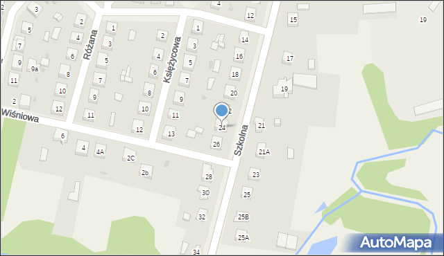 Kolonia Poczesna, Szkolna, 24, mapa Kolonia Poczesna