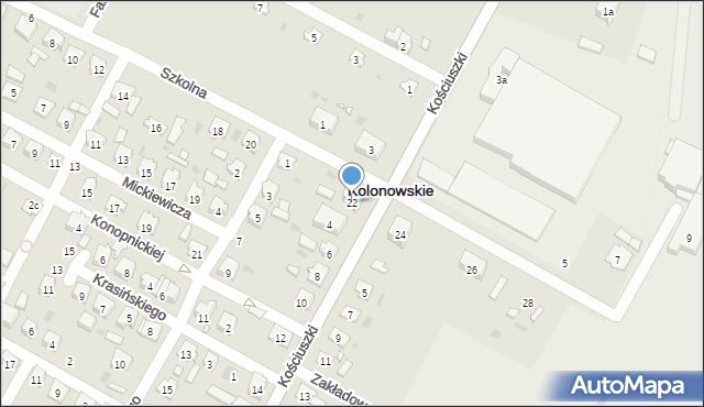 Kolonowskie, Szkolna, 22, mapa Kolonowskie