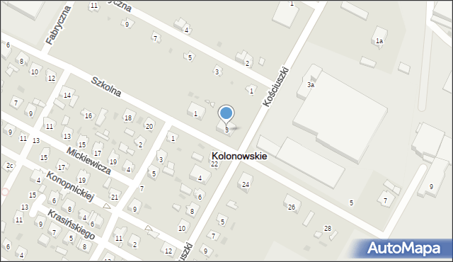 Kolonowskie, Szkolna, 3, mapa Kolonowskie