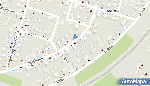 Koluszki, Szaflarskiej Danuty, 13, mapa Koluszki