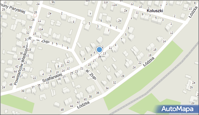 Koluszki, Szaflarskiej Danuty, 15, mapa Koluszki