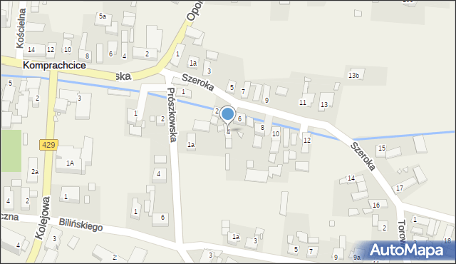 Komprachcice, Szeroka, 4, mapa Komprachcice