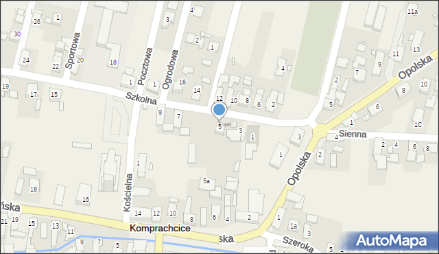 Komprachcice, Szkolna, 5, mapa Komprachcice