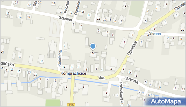 Komprachcice, Szkolna, 5a, mapa Komprachcice