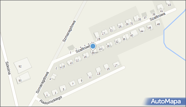 Konarzewo, Szafirowa, 20, mapa Konarzewo