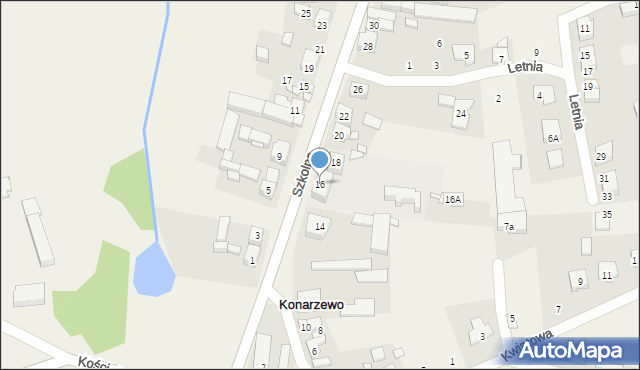 Konarzewo, Szkolna, 16, mapa Konarzewo