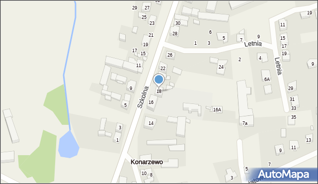 Konarzewo, Szkolna, 18, mapa Konarzewo