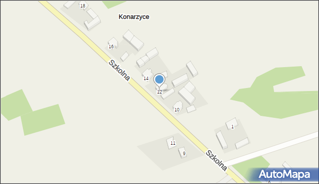 Konarzyce, Szkolna, 12, mapa Konarzyce