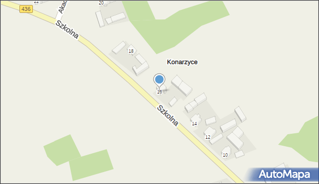 Konarzyce, Szkolna, 16, mapa Konarzyce