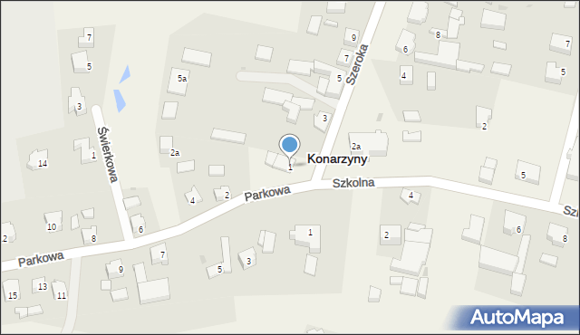 Konarzyny, Szeroka, 1, mapa Konarzyny