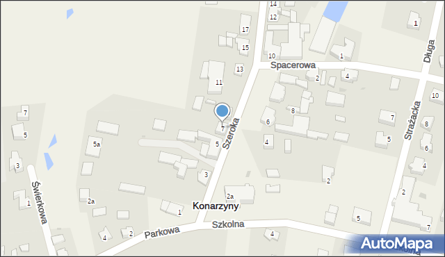 Konarzyny, Szeroka, 7, mapa Konarzyny