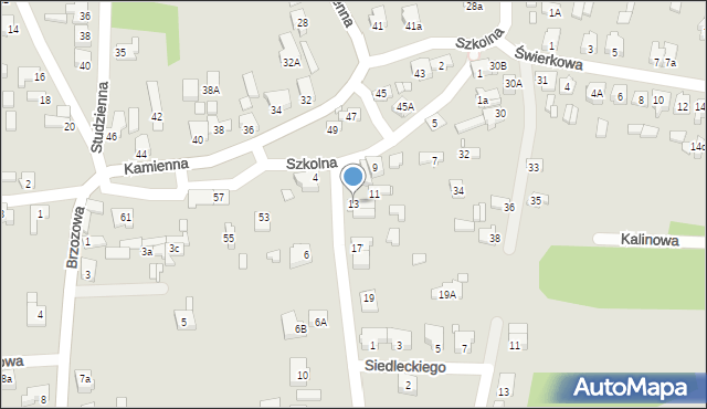 Konin, Szkolna, 13, mapa Konina