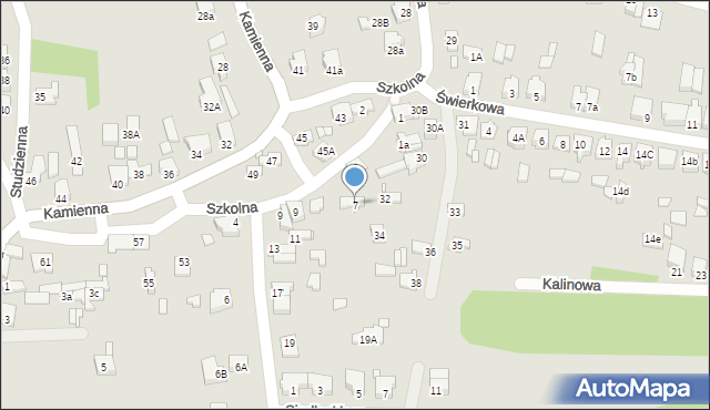 Konin, Szkolna, 7, mapa Konina