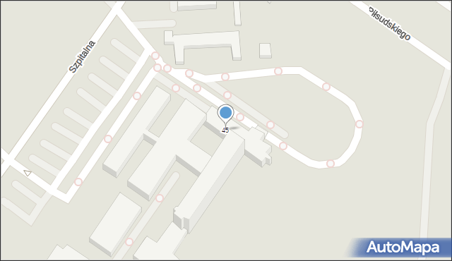 Konin, Szpitalna, 45, mapa Konina