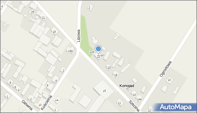Konojad, Szkolna, 22, mapa Konojad