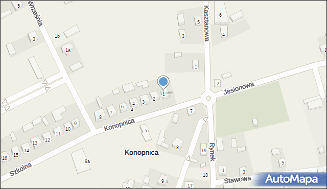 Konopnica, Szkolna, 1, mapa Konopnica