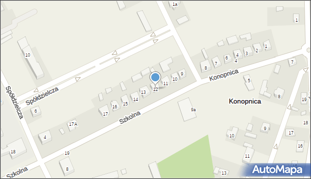 Konopnica, Szkolna, 12, mapa Konopnica