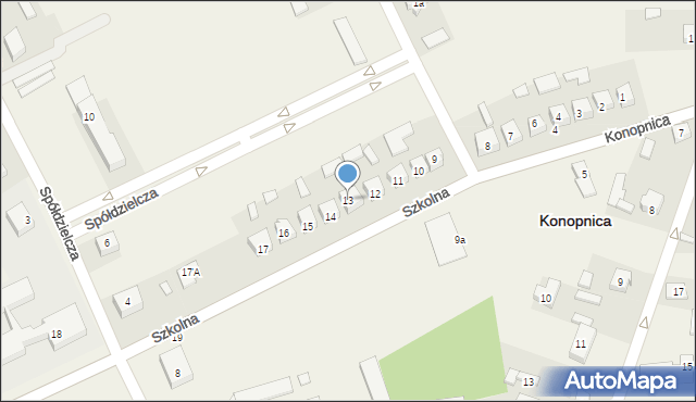 Konopnica, Szkolna, 13, mapa Konopnica