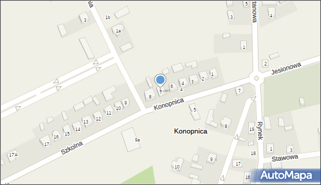 Konopnica, Szkolna, 7, mapa Konopnica