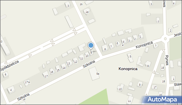 Konopnica, Szkolna, 9, mapa Konopnica