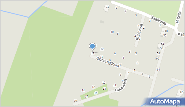 Końskie, Szmaragdowa, 13, mapa Końskie