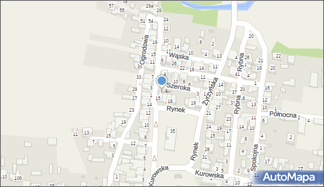 Końskowola, Szeroka, 11, mapa Końskowola