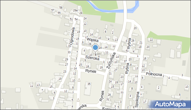 Końskowola, Szeroka, 8, mapa Końskowola