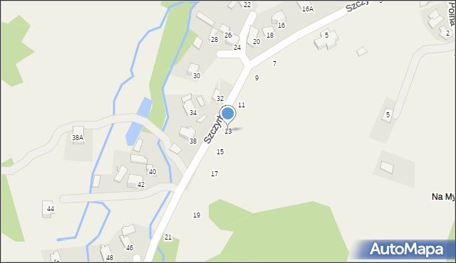 Korbielów, Szczyrbok, 13, mapa Korbielów