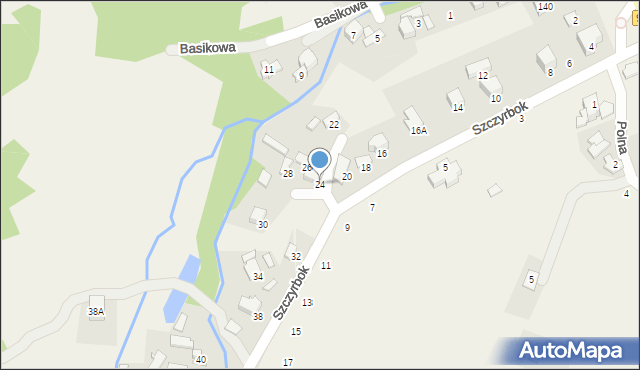 Korbielów, Szczyrbok, 24, mapa Korbielów