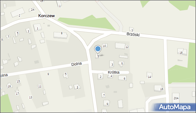 Korczew, Szkolna, 3, mapa Korczew