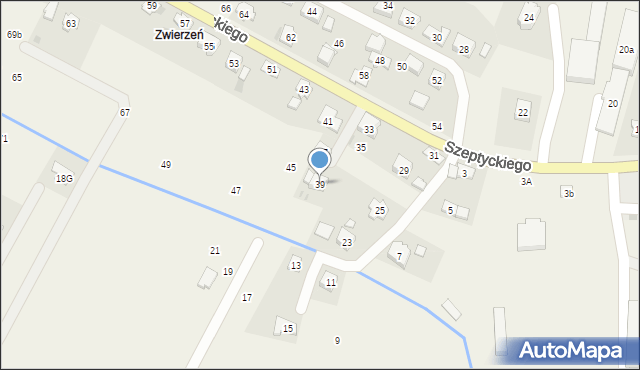 Korczyna, Szeptyckiego, gen., 39, mapa Korczyna