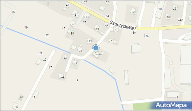 Korczyna, Szeptyckiego, gen., 7, mapa Korczyna