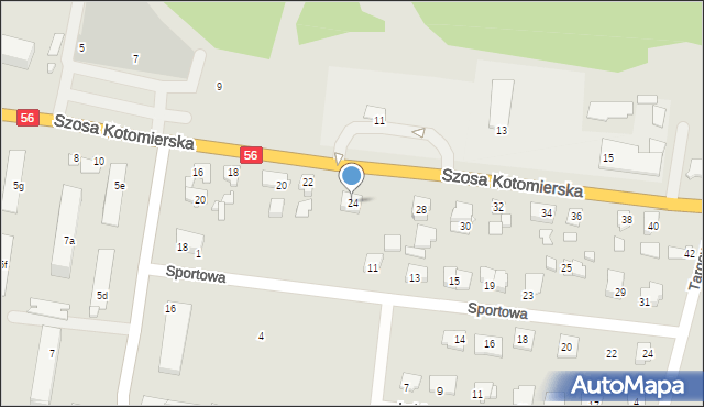 Koronowo, Szosa Kotomierska, 24, mapa Koronowo