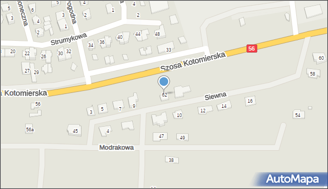 Koronowo, Szosa Kotomierska, 62, mapa Koronowo