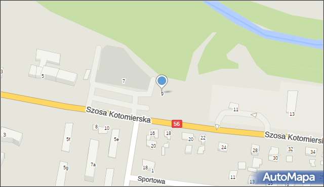 Koronowo, Szosa Kotomierska, 9, mapa Koronowo
