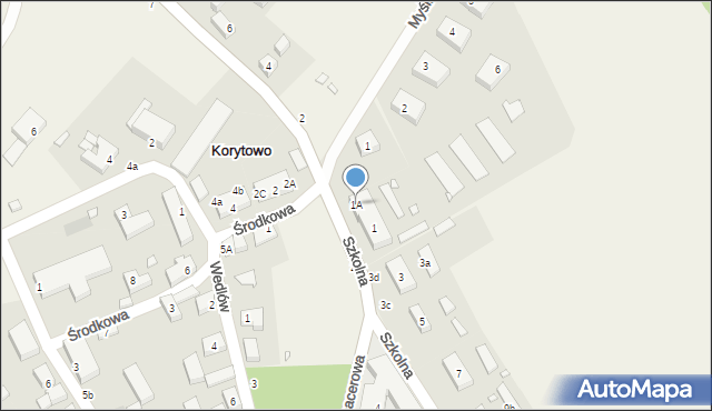 Korytowo, Szkolna, 1A, mapa Korytowo