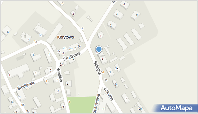 Korytowo, Szkolna, 1B, mapa Korytowo