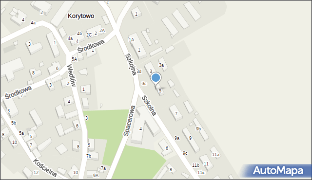 Korytowo, Szkolna, 5a, mapa Korytowo