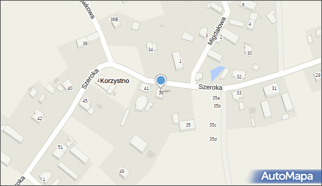 Korzystno, Szeroka, 39, mapa Korzystno