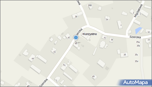 Korzystno, Szeroka, 45, mapa Korzystno