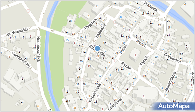 Kościan, Szewska, 13, mapa Kościan